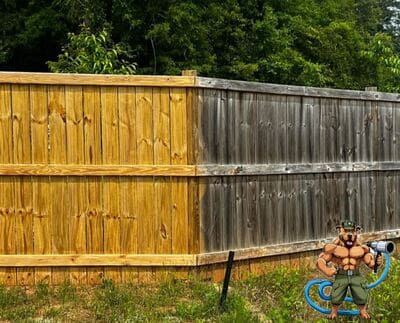Power washing 1 fence